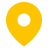 GPS map marker symbol in yellow.